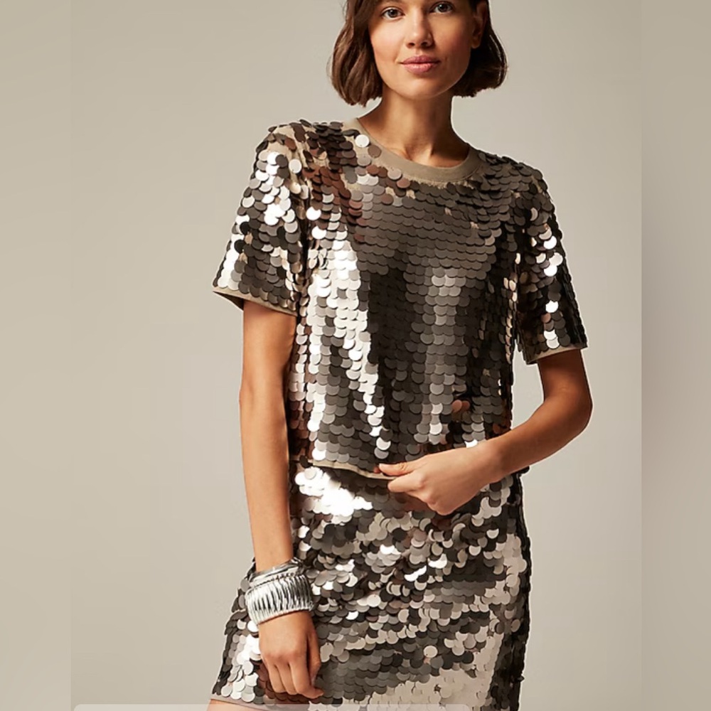 NWT JCrew Collection sequin-embellished T-shirt